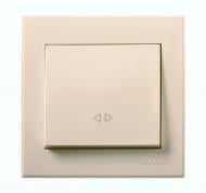 Выключатель перекрестный одноклавишный Lezard Rain без подсветки кремовый 703-0388-107