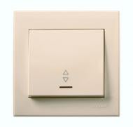Выключатель одноклавишный проходной проходной одноклавишный Lezard Rain с подсветкой кремовый 703-0388-114