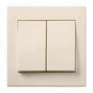 Вимикач двоклавішний двоклавішний Lezard Rain без підсвітки кремовий 703-0388-101
