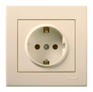 Розетка із заземленням Lezard Rain крем 703-0388-122B