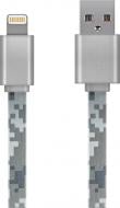 Кабель Luxe Cube 1 м серый (FLAT LIGHTNING TO USB MILITARY)