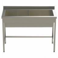 Мийка виробнича зварна з напівоб'ємним бортом без полиці Lemax 1100x700х850 мм нержавіюча сталь