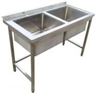 Мойка производственная сварная с полуобъемным бортом без полки Lemax 1100x700х850 мм нержавеющая сталь