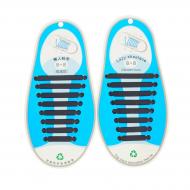 Шнурки силіконові Supretto без зав'язок (79560001) чорні