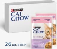 Корм вологий для котів Cat Chow by Purina Sensitive з лососем та цукіні 26 шт. 85 г