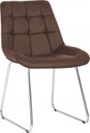 Стул обеденный Nowy Styl NICOLE CFS CHROME (BOX-1) SQR ECO-31 темно-коричневый / хром