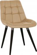 Стул обеденный Nowy Styl NICOLE WOOD ANTR (BOX-1) SQR БУК 1.043 ECO-01 бежевый / черный/антрацит