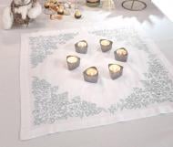 Дорожка на стол Сияние 60x60 см белый/серебряный Эдельвика