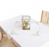Доріжка на стіл Сяйво 70x70 см білий/золотий Едельвіка