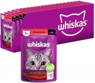 Корм вологий для котів Whiskas з яловичиною в соусі 28 шт. 85 г