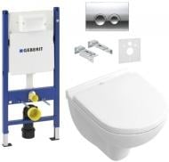 Система инсталляции Geberit Duofix 458.126.00.1 + Delta21 115.125.21.1 хром + унитаз Villeroy & Boch O. Novo 5660HR01