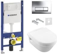 Система инсталляции Geberit Duofix 458.126.00.1 + Delta 51 115.105.21.1 + унитаз Villeroy & Boch 5684HR01