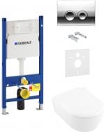 Система инсталляции Geberit Duofix 458.126.00.1 + Delta21 115.125.21.1 хром + унитаз Villeroy & Boch Avento 5656RS01
