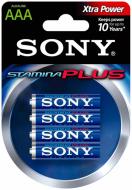 Батарейка Sony Stamina Plus AAA (R03, 286) 4 шт. (AM4B4D)