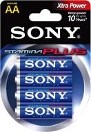 Батарейка Sony Stamina Plus AA (R6, 316) 4 шт. (AM3B4D)