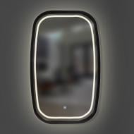 Зеркало со встроенной подсветкой Luxury Wood New Art Slim LED ясень Black 450x750 мм