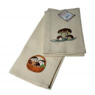 Набор полотенец кухонных сувенирных Грибы №9 2 шт. бежевый Набор полотенец кухонных сувенирных Грибы №9 2 шт. бежевый