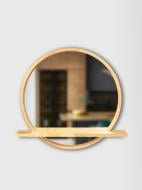 Зеркало с полкой Luxury Wood Sunrise дуб натуральный D600 мм