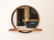 Зеркало с полкой Luxury Wood Sunrise ясень Mahogany D600 мм