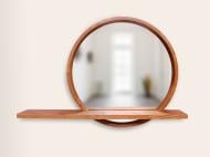 Зеркало с полкой Luxury Wood Sunset ясень Mahogany D700 мм