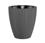 Горшок для цветов пластик Мика-40 круглый антрацит 13,7 л Form Plastic