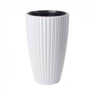 Горщик для квітів пластик Міка Слім-40 круглий білий 13,7 л Form Plastic