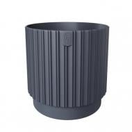 Горщик для квітів пластик Міка Циліндр Петіт ECO-22 круглий антрацит 6,7 л Form Plastic