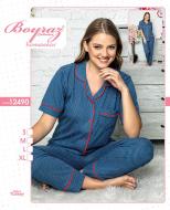 Пижама женская Бойраш мелкий горошек р. M синий 12490/2