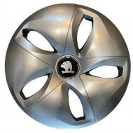 Ковпак для коліс SKS SJS Skoda 344 (logo gray) R15" 4 шт. срібний