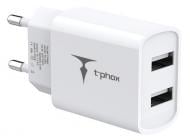 Сетевое зарядное устройство T-PHOX TC-224 Pocket Dual USB (Белый)