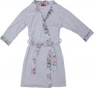 Халат женский Цветы р. L серый