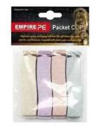 Набор зажимов для пакетов Empire Коко 4 шт. 7,5 х 1,5 см разноцветные