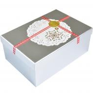 Коробка подарочная серебряная "Merry Christmas" 21х14х8см 2103591702