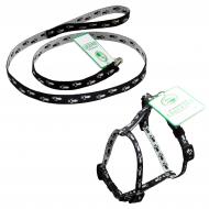 Комплект для собак Lucky Pet Н-образный Лапки капрон 10/22-32/24-38 черно-серый