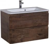Тумба подвесная Aqua Rodos Акцент с умывальником Альфа 80 см Каштан Тумба подвесная Aqua Rodos Акцент с умывальником Альфа 80 см Каштан