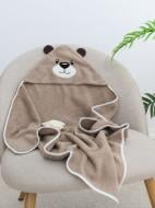 Полотенце махровое InGreen Медвеженок 80х80 см коричневый 140/20