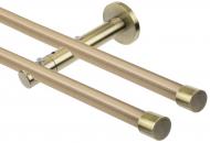 Комплект карниза Gardinia Memphis Endkappe двойной с открытым кронштейном античная латунь 160 см