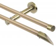Комплект карниза Gardinia Memphis Lazio двойной с открытым кронштейном античная латунь 160 см
