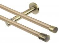 Комплект карниза Gardinia Memphis Zilinder двойной с открытым кронштейном античная латунь 160 см