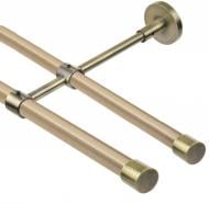 Комплект карниза Gardinia Memphis Endkappe двойной с закрытым кронштейном античная латунь 160 см