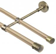 Комплект карниза Gardinia Memphis Zilinder подвійний із закритим кронштейном антична латунь 240 см Комплект карниза Gardinia Memphis Zilinder подвійний із закритим кронштейном антична латунь 240 см