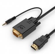 Адаптер Cablexpert HDMI – VGA 10 м чорний (A-HDMI-VGA-03-10M) перетворювач HDMI в VGA і стерео-аудіо