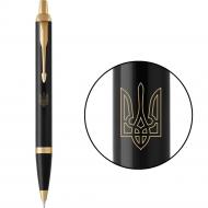 Ручка шариковая Parker IM Ukraine Black Трезубец прозрачный