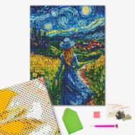 Алмазная мозаика Девушка в звездной ночи 40х50 см Brushme