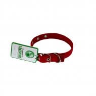 Ошейник Lucky Pet одинарный брезент+кожа 3,5/26-56 красный