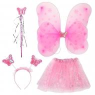 Костюм детский карнавальный Shantou (юбка, крылья, обруч, волшебная палочка) светло-розовый E2505