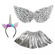 Костюм детский карнавальный Shantou (юбка, крылья, обруч) серый E2501-2