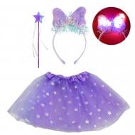 Костюм детский карнавальный Shantou обруч, волшебная палочка, юбка фиолетовый E2504-3