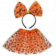 Костюм детский карнавальный Shantou (юбка, обруч) оранжевый с черным E2507