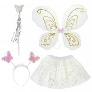 Костюм детский карнавальный Shantou (юбка, крылья, волшебная палочка, обруч) белый E2512
